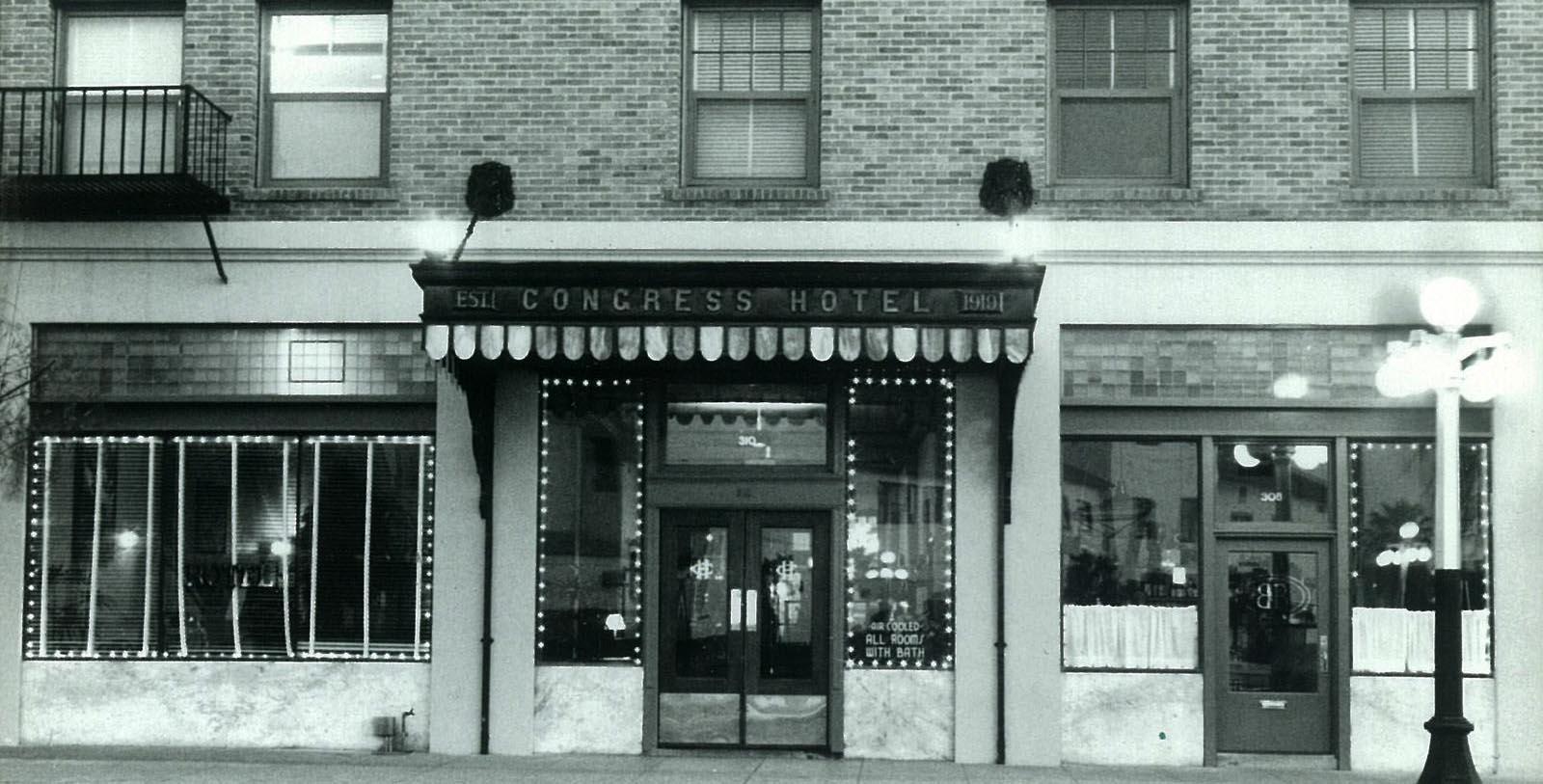 Historic Image of Entrance The Hotel Congress, 1919, Member of Historic Hotels of America, in Tucson, Arizona, Discover